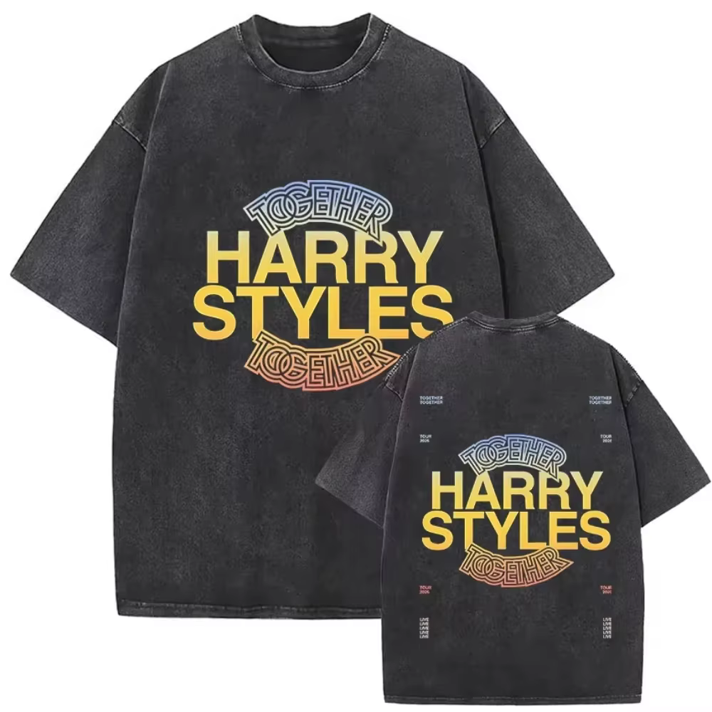 T-shirt vintage délavé Harry Styles « Together » Tour 2026 pour hommes et femmes, mode pop musicale,