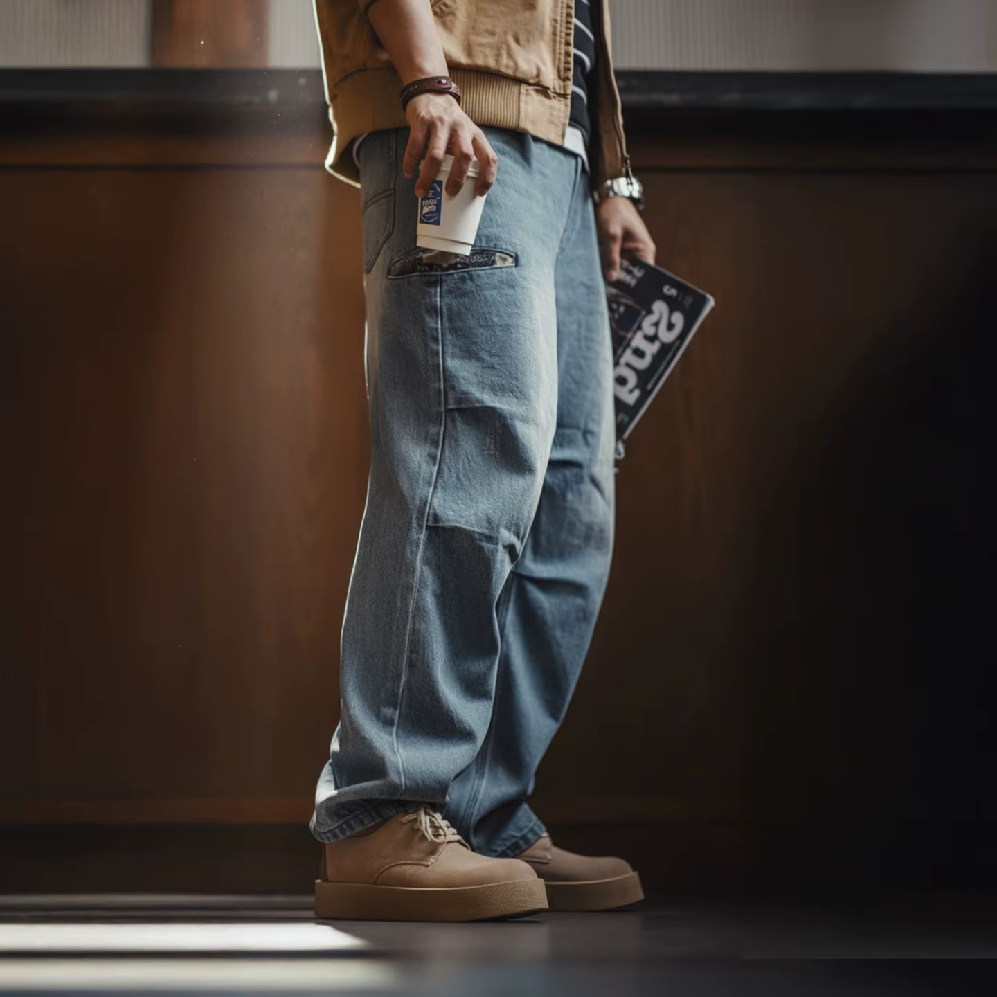 Chaussures Derby rétro pour homme Maden, à semelle épaisse, en daim kaki, bottes basses de désert, l