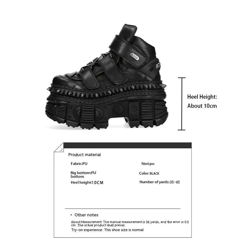 Chaussures à plateforme à talons super hauts, style néo-punk, chaussures à plateforme décoratives en