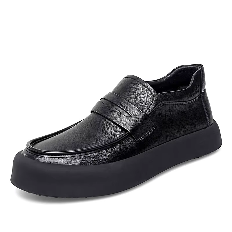 Chaussures en cuir faites à la main pour hommes, mocassins d'extérieur décontractés à enfiler, mocas