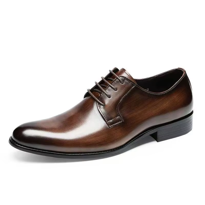 Chaussures en cuir Oxford à lacets pour hommes, chaussures provoqué décontractées pour hommes, chaus