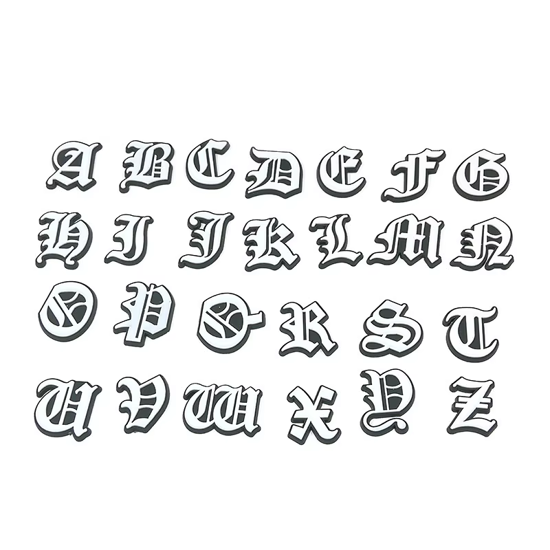 Décorations de chaussures avec lettres de nouveau Style, breloques de chaussures de l'alphabet angla
