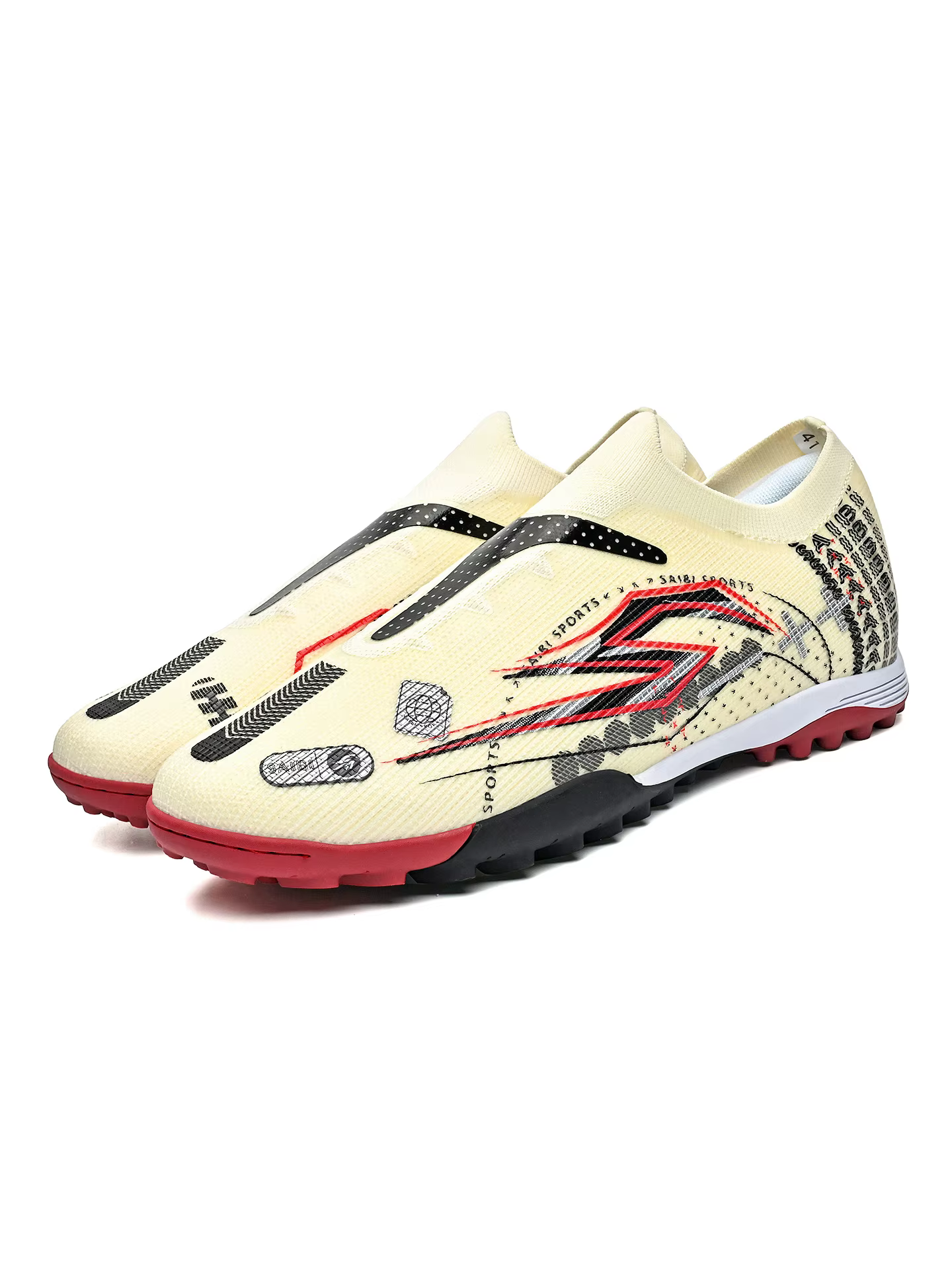Chaussures de football TF pour terrain synthétique, tissu PU, tige douce pour la peau, semelle en ca