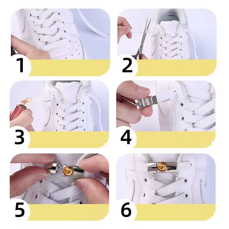 Signes du zodiaque-Fermoirs à lacets élastiques, Boucles à verrouillage en métal, Extrémités de la p