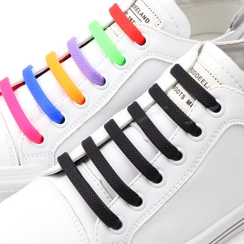 16 pièces lacets en Silicone pour chaussures sans cravate lacets de chaussures lacets élastiques bas