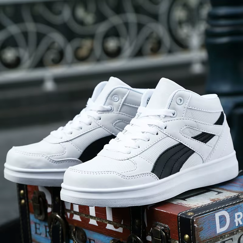 Printemps chaussures de loisir à la mode hommes baskets blanches respirant haut chaussures plates ch