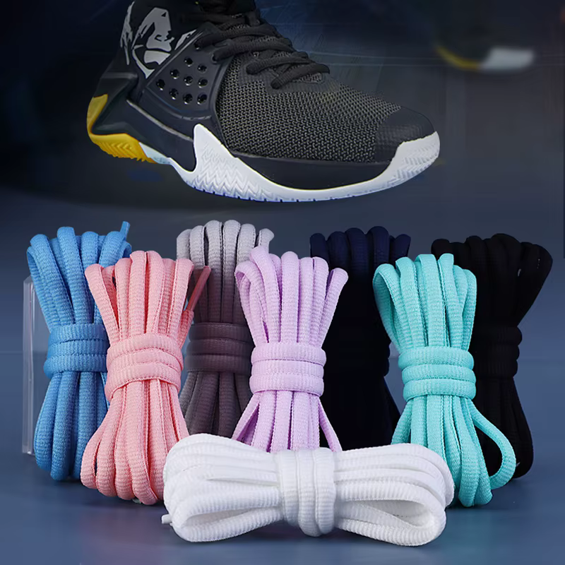 1 paire de lacets de chaussures ovales, lacets athlétiques demi-ronds pour baskets de course, cordes