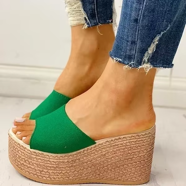 Sandales Peep-Parker pour femmes, chaussures d'été à talons hauts, l'offre elles compensées décontra