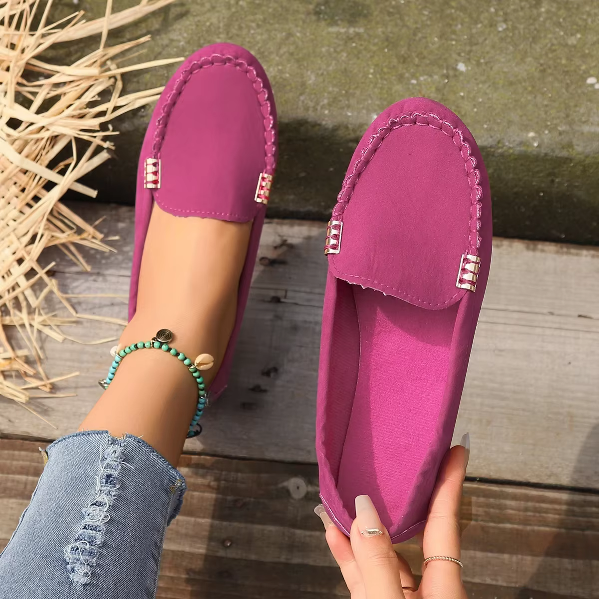 2025 femmes chaussures sans lacet mocassins pour ballerines femmes espadrilles décontractées chaussu