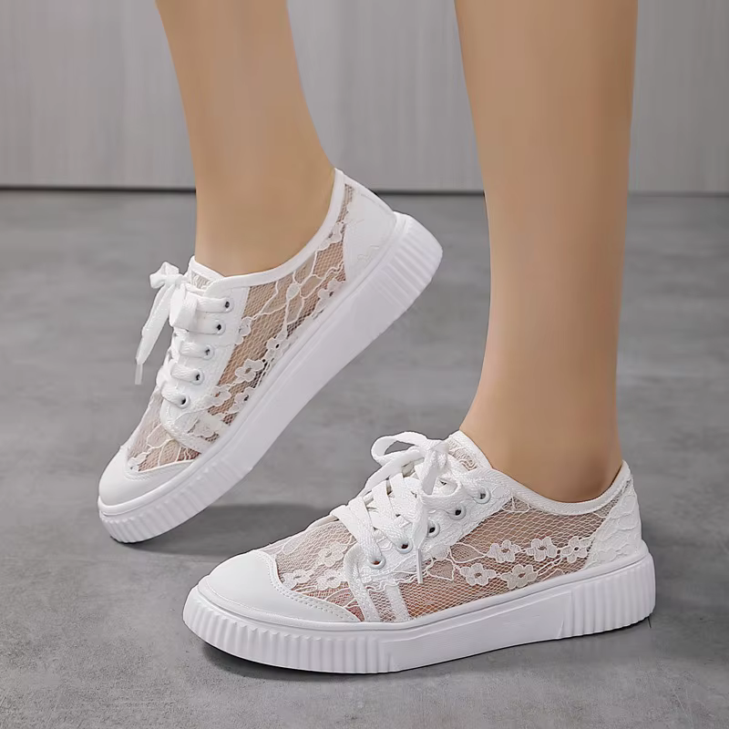 Chaussures de sport décontractées en dentelle pour femme, nouvelle collection été, semelle souple an