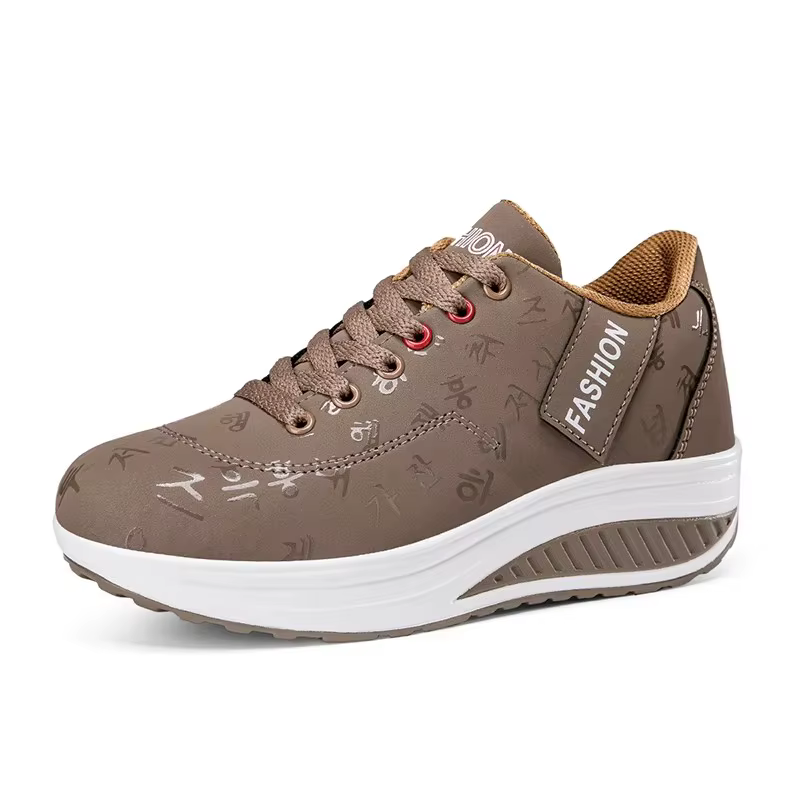 Baskets à plateforme pour femmes, chaussures de marche, chaussures plates canisées, grande taille, m