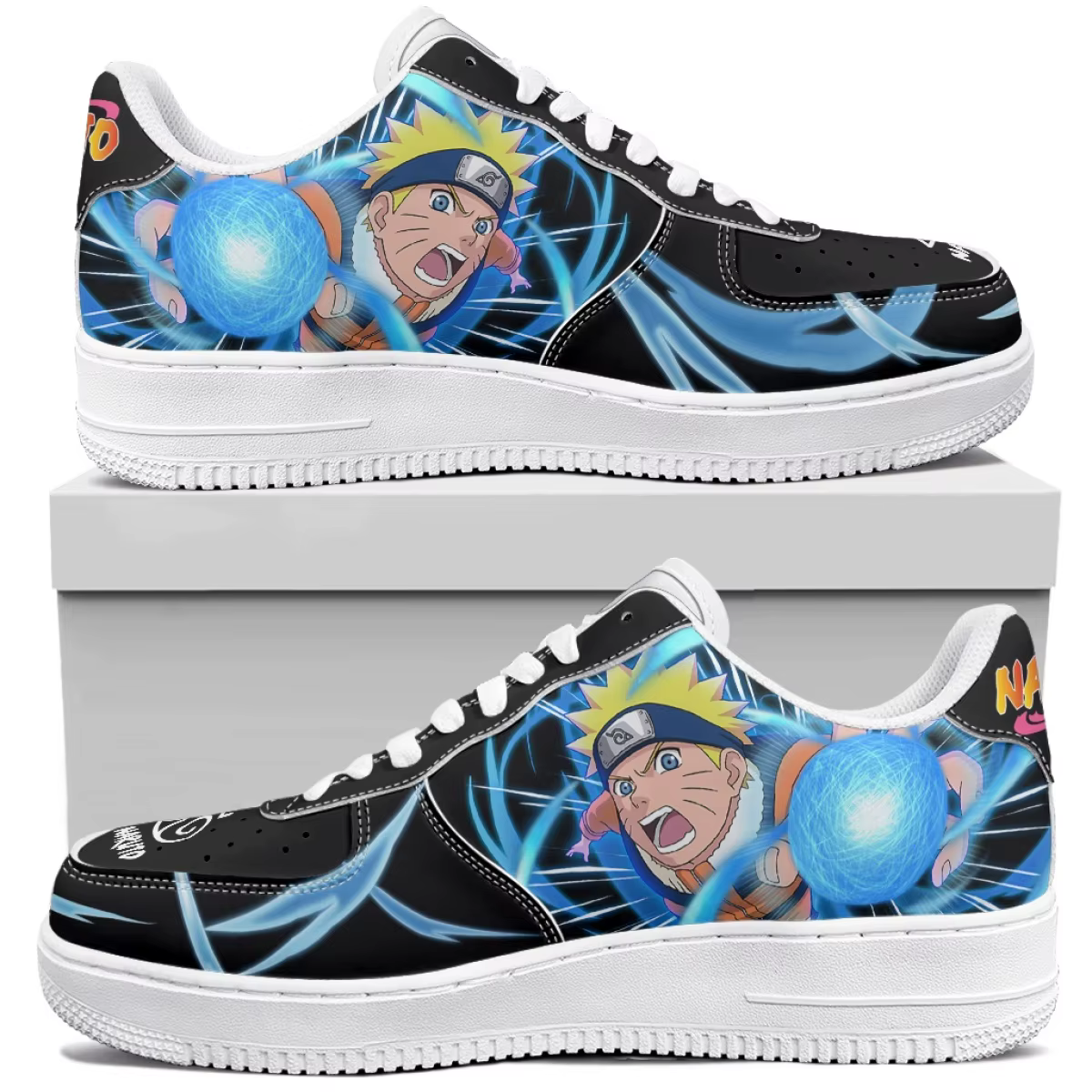 Baskets Naruto Uzumaki Anime basses, chaussures de sport pour couples, personnalisables, chaussures 