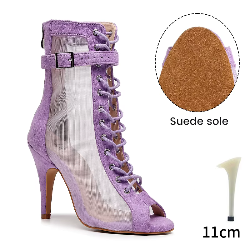 Printemps/été nouvelles chaussures de danse femme violet/noir chaussures de danse de salon latine da