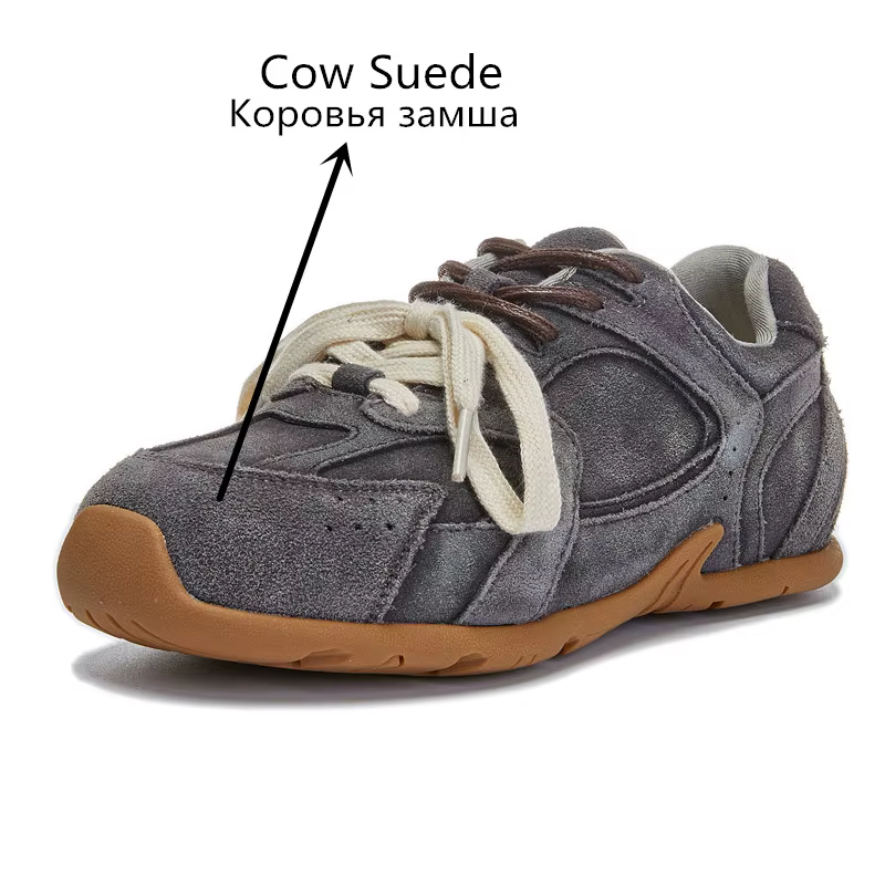 MORAZORA Ins mode vache daim cuir femmes baskets de luxe plat baskets à lacets marron bleu chaussure