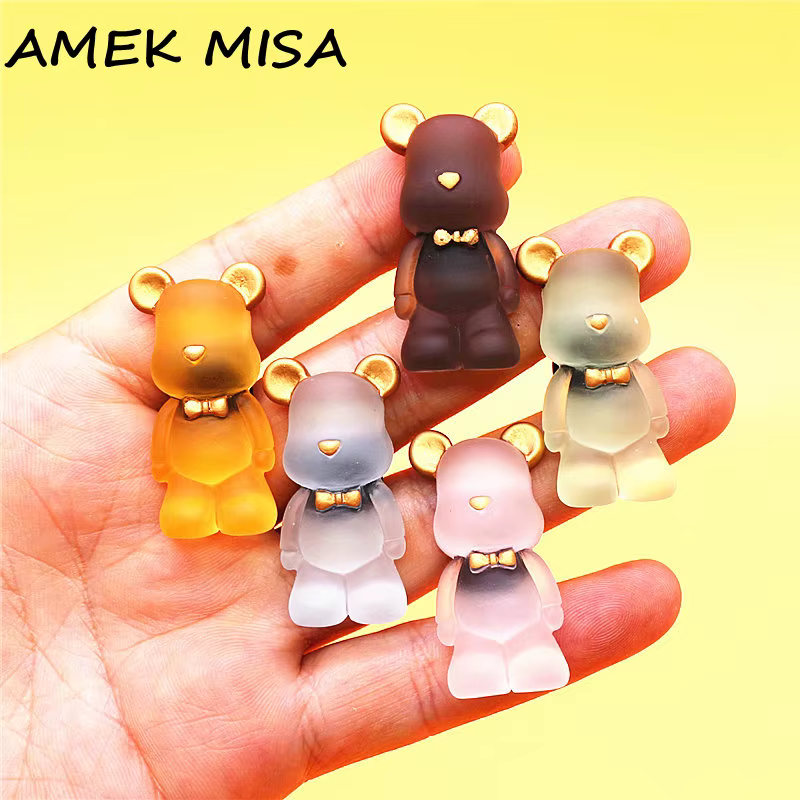 Breloques de chaussures d'animaux mignons en résine dure, décorations Kawaii, nœud, ours, accessoire