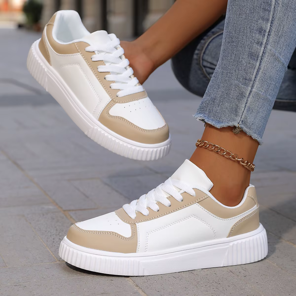 YRZL femmes baskets automne blanc chaussures léger semelle épaisse antidérapant Skatebaord chaussure