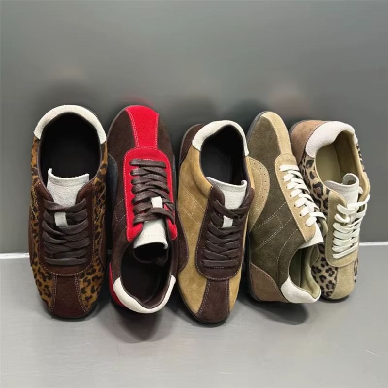 MORAZORA 5 couleurs vache daim cuir femmes baskets à lacets léopard couleur mixte baskets plates pri