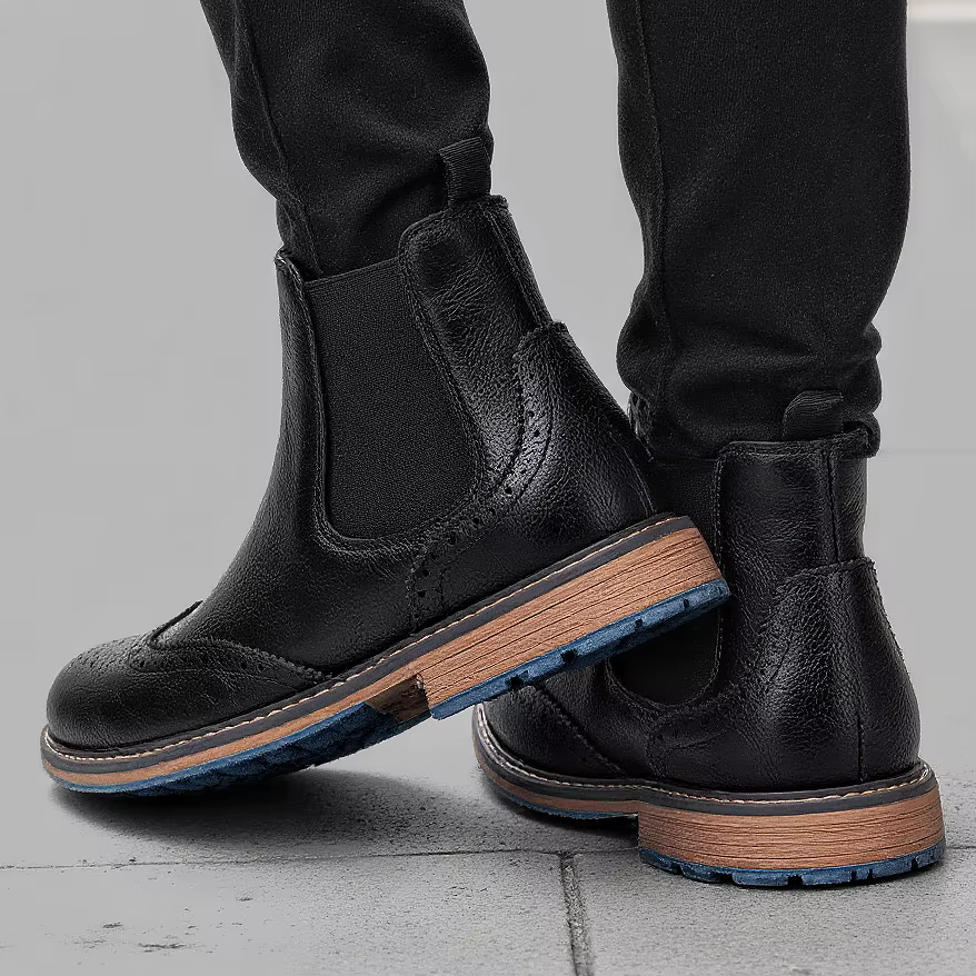 Taille 7-13 Brogue Chelsea hommes bottes bottes en cuir de Style américain classique