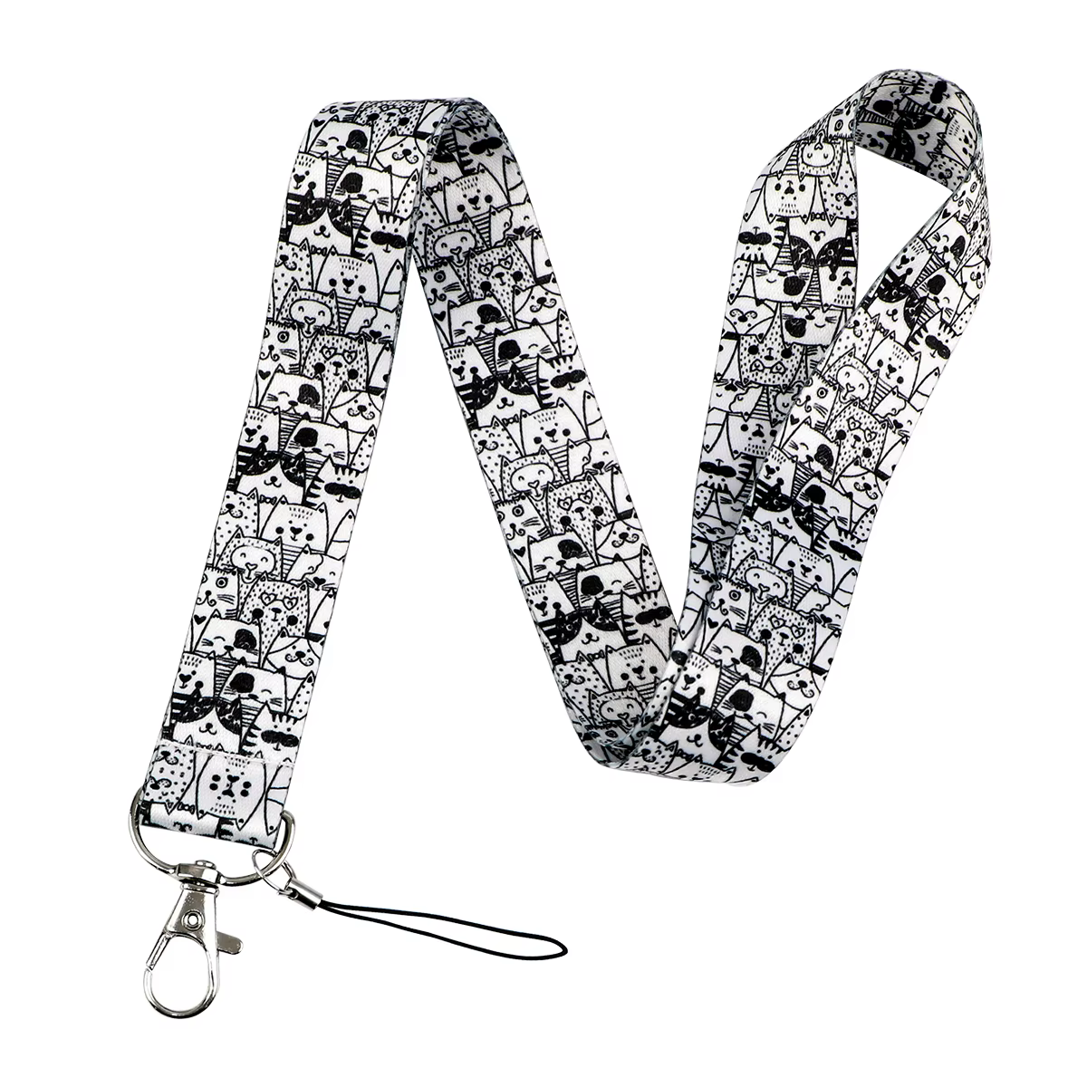 Lanière animaux Kawaii pour clés, carte d'identité, sangles de téléphone, porte-badge USB, corde de 