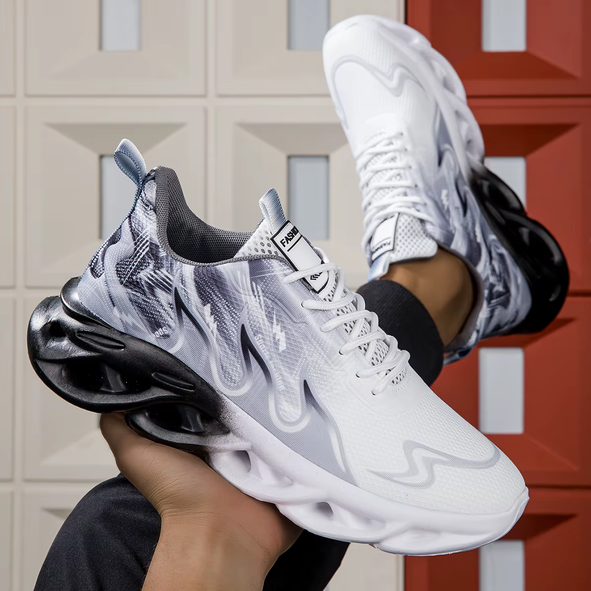 YRZL chaussures de course pour hommes baskets légères en maille respirante chaussures de marche conf