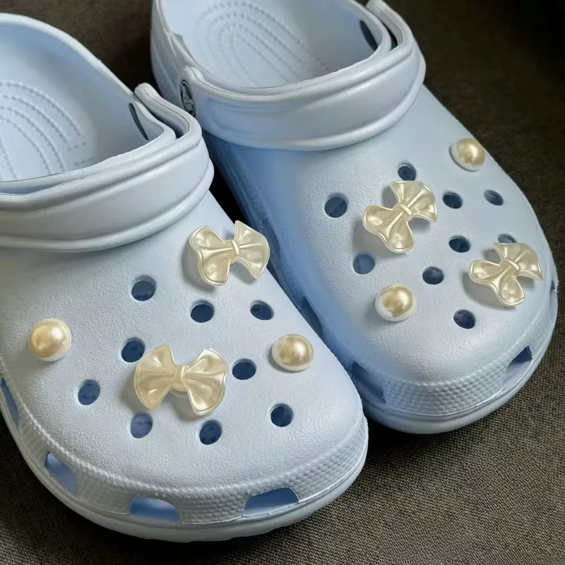 Breloques de chaussures à nœud élégant, pour sabots, diapositives, sandales, chaussures de jardin, d
