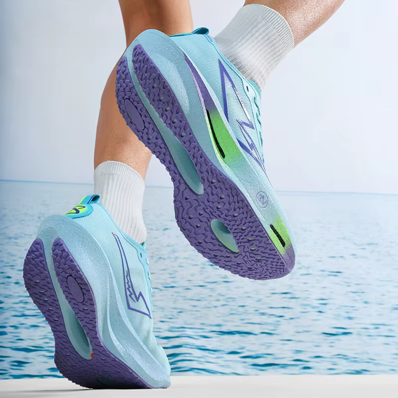 Chaussures de course pour hommes avec plaque en carbone, baskets de sport respirantes et légères, co