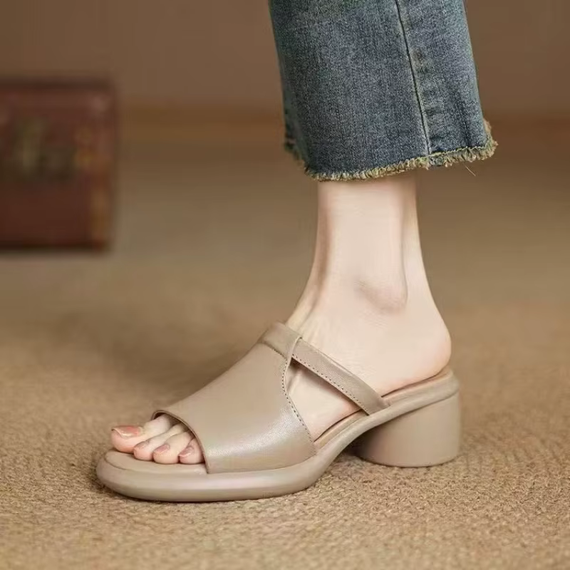 Sandales à plateforme vintage pour femmes, chaussures à talon bloc découpé pour l'été, les trajets q