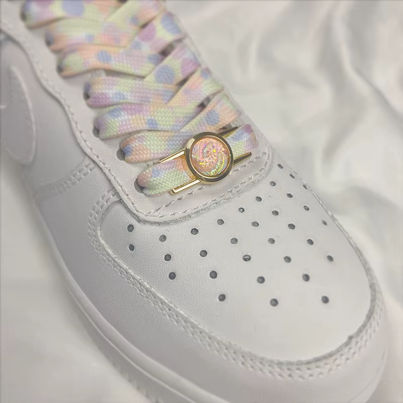 1 paire de lacets de luxe nébuleuse boucle en métal breloques de chaussures lacet décorations basket