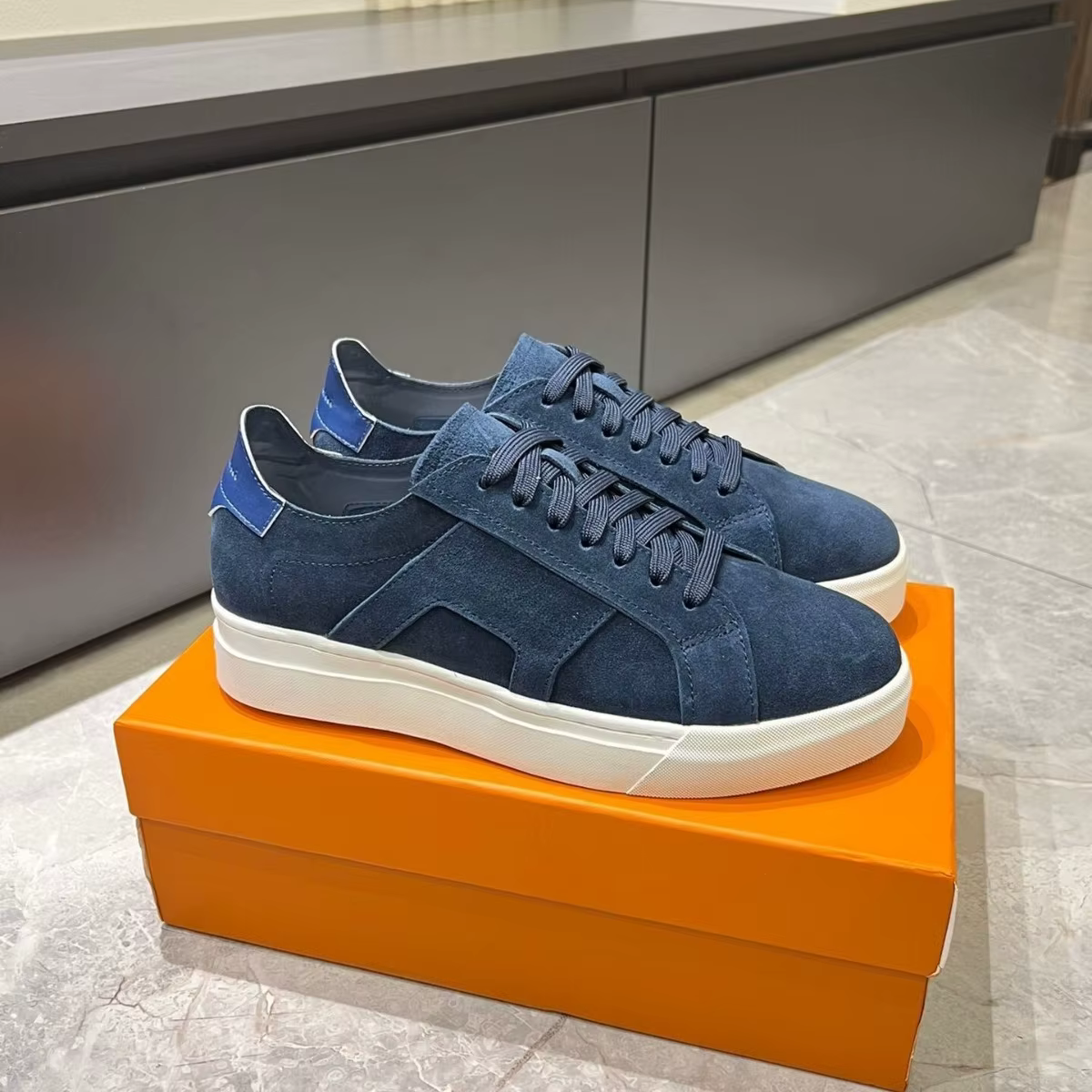 Baskets décontractées de luxe pour hommes, nouveau design, en daim, color block, plateforme épaisse,