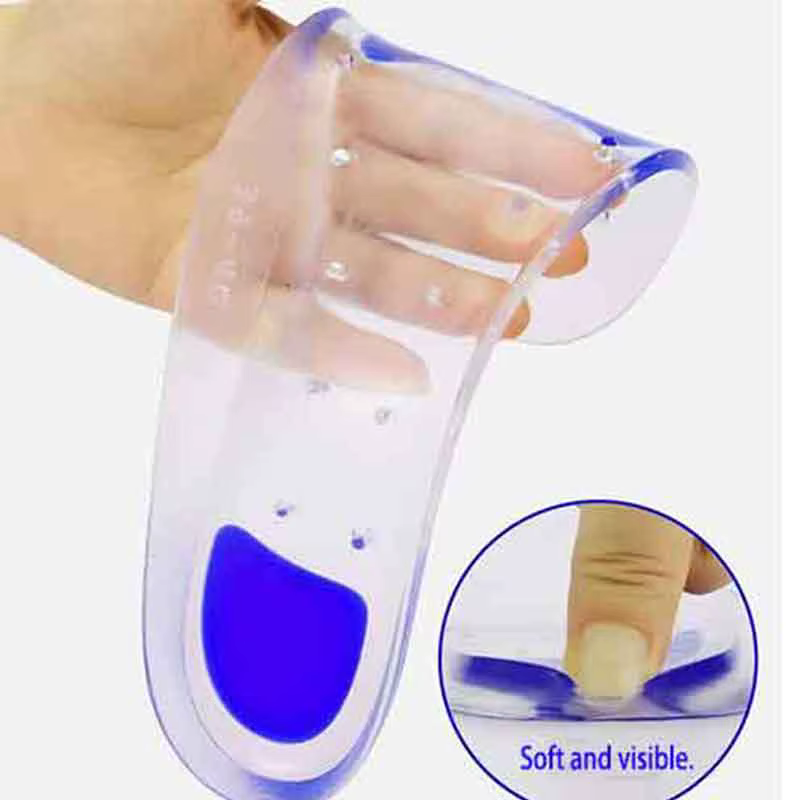 Semelle intérieure en silicone PU pour le sport, transparente, respirante, absorption des chocs, mas