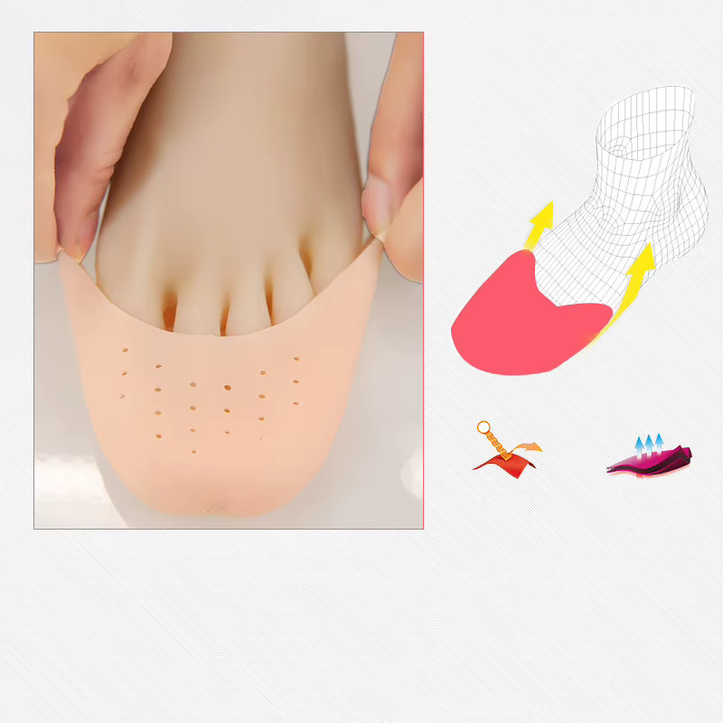 Coussinet de protection des orteils en Silicone pour l'avant-pied, demi-taille, semelle intérieure d