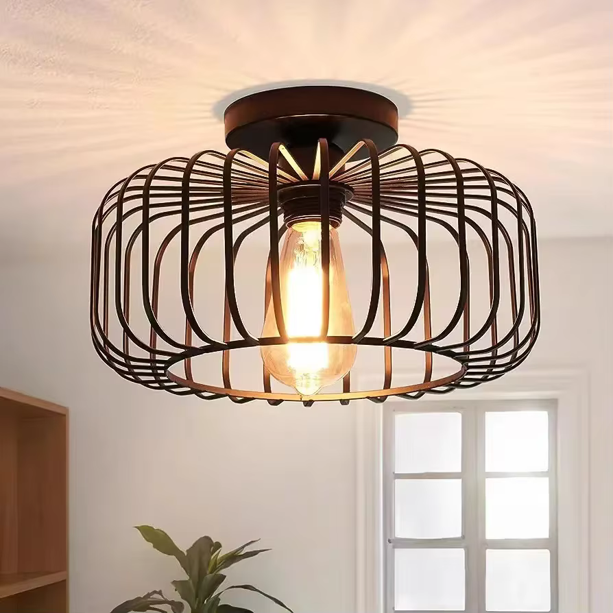 Plafonnier rétro de style industriel, salon, chambre à coucher, salle à manger, cage à oiseaux de st