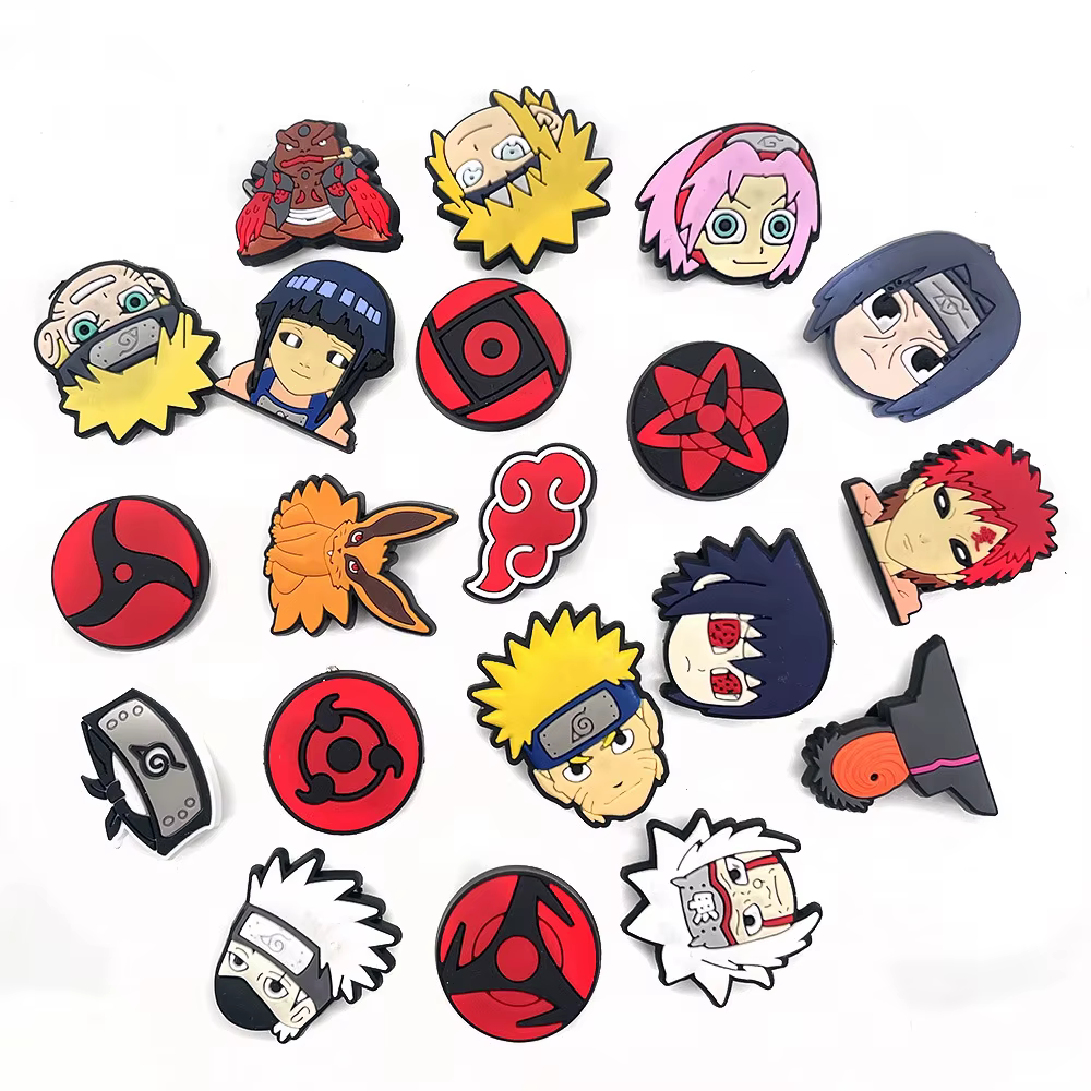 20 Pièces Accessoires de Décoration pour Chaussures et Sandales, Motifs Anime Naruto Kakashi Sasuke
