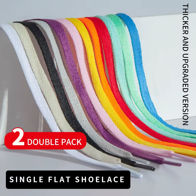 Lacets épais pour baskets, 60cm ~ 180cm, sans élasticité, plats, colorés, pour chaussures, classique