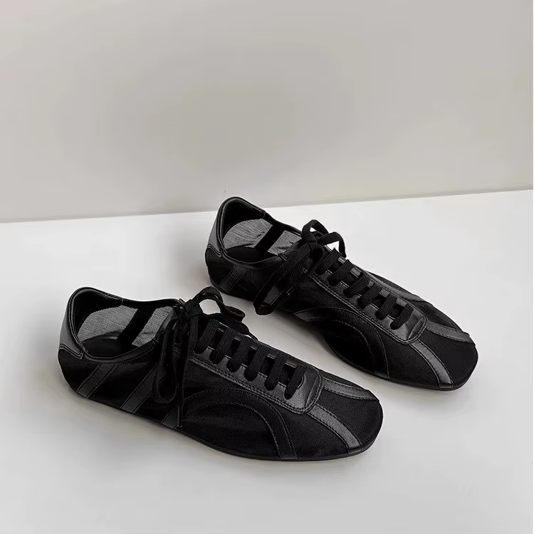 Chaussures de sport respirantes à semelle souple en tissu filet pour femmes, chaussures plates décon