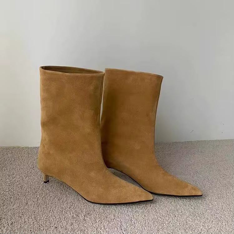Bottes hautes Chelsea en cuir verni pour femmes, bout pointu bordeaux, talon bas chaton, chaussures 
