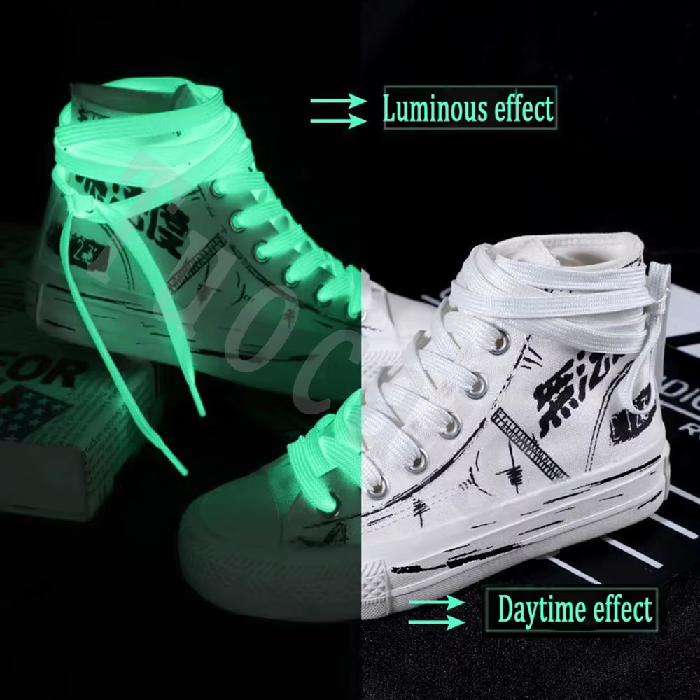Lacets lumineux hommes femmes chaussures de sport lacets coureur lacet brillent dans la nuit sombre 