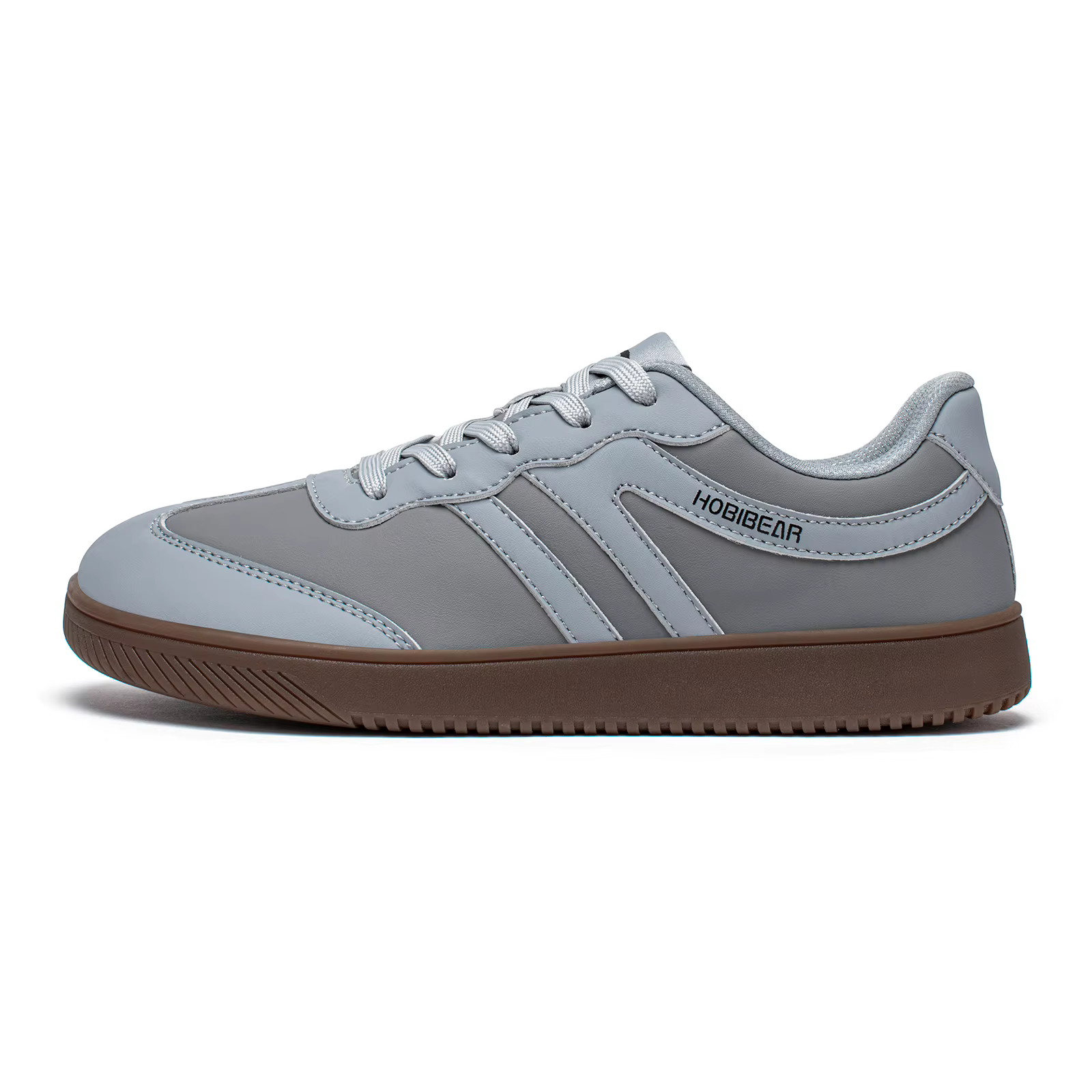 HOBIBEAR chaussures à bout large unisexe baskets en cuir artificiel décontracté à lacets chaussures