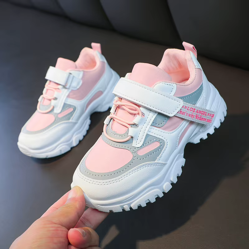 Baskets tendance 2026 pour filles, baskets compensées en cuir de créateur pour enfants, chaussures d