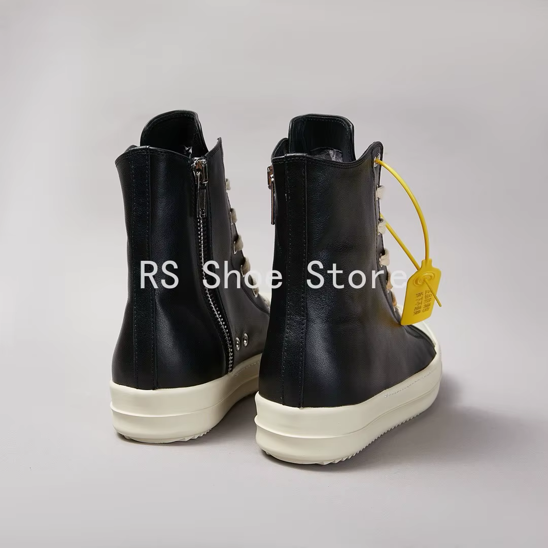 Ro Boot – chaussures montantes en cuir noir pour hommes et femmes, baskets classiques de styliste av
