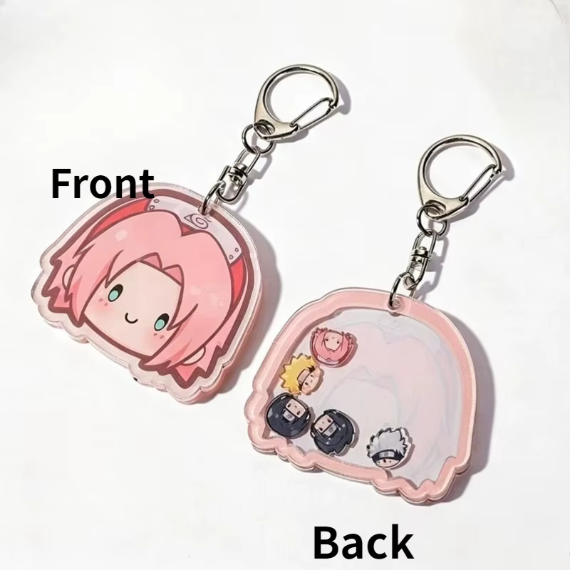 Porte-clés en acrylique Naruto Uzumaki et Sasuke Uchiha, accessoire d'animation créatif, pendentif m