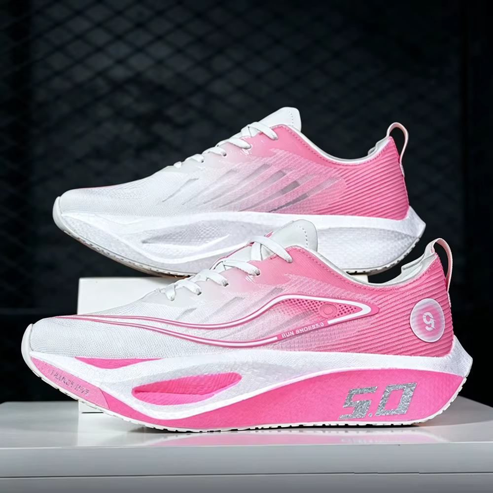 Chaussures de course pour hommes, spécialité sportive, plaque en carbone, marathon, respirantes, lég
