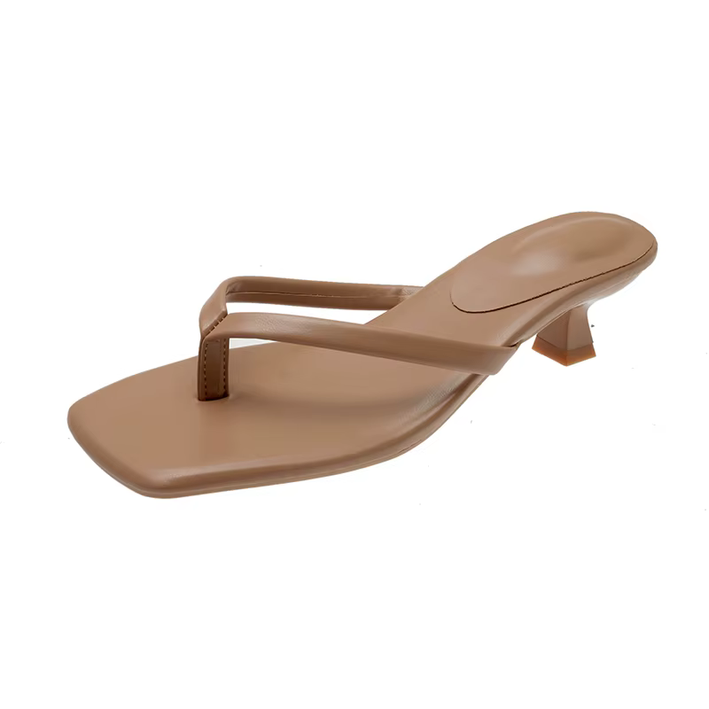 Pantoufles d'été à Clip pour femmes, chaussures confortables à talons bas, tenue décontractée, Style