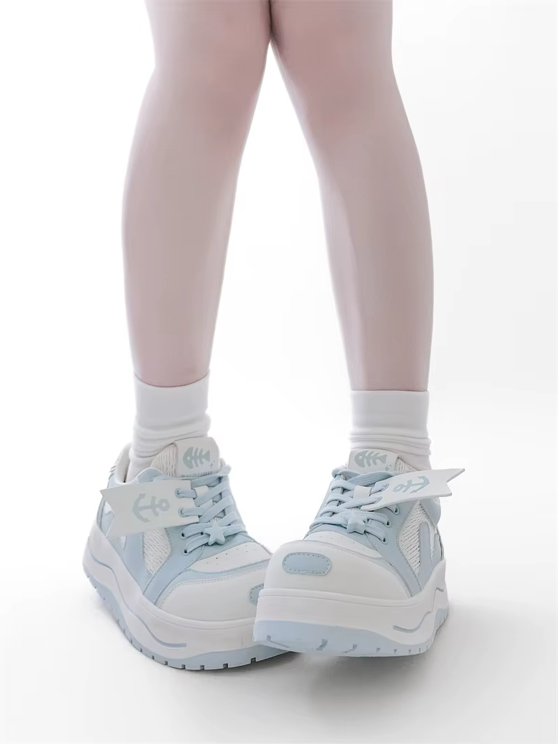 Navy Run Gururu Original marin Style chaussures simples été Lolita filles baskets à semelles épaisse
