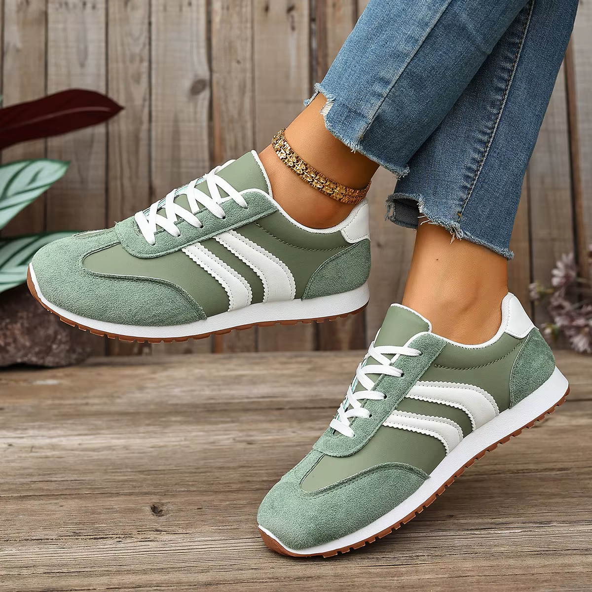 Chaussures de sport rétro pour femmes, grande taille, semelle souple, baskets décontractées, printem