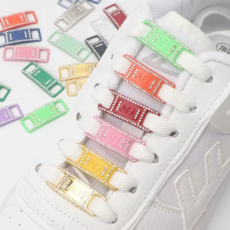 AF1 diamant lacets boucle en métal luxe strass chaussures accessoires lacets en métal serrure Sneake