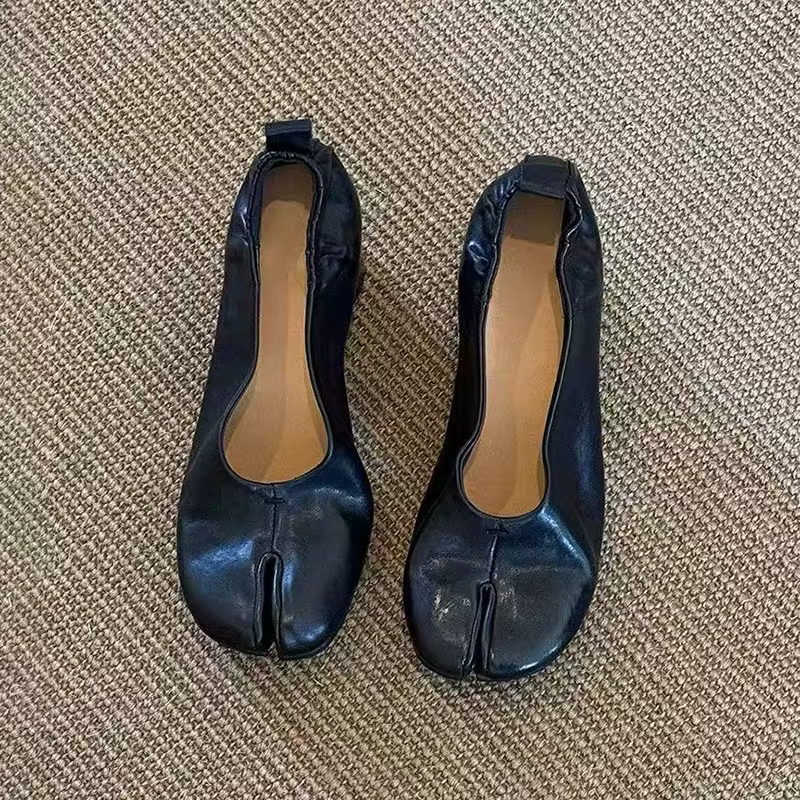 Élégantes Sandales Tabi à Talon Épais pour Femme, Été 2026, Confortables en Cuir PU, Escarpins Desig