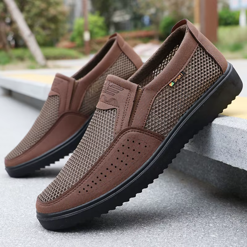 Chaussures décontractées à enfiler respirantes pour hommes – Baskets de marche basses légères pour l