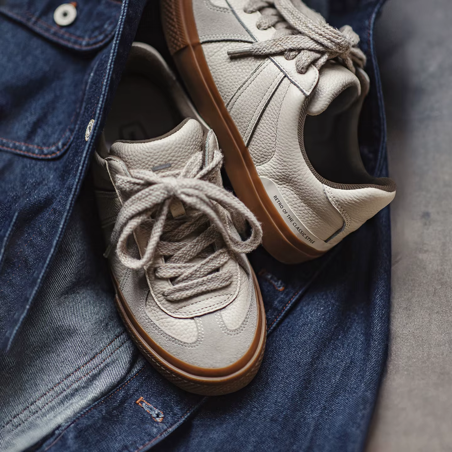 Maden chaussures d'entraînement décontractées en cuir pleine fleur pour hommes polyvalentes conforta