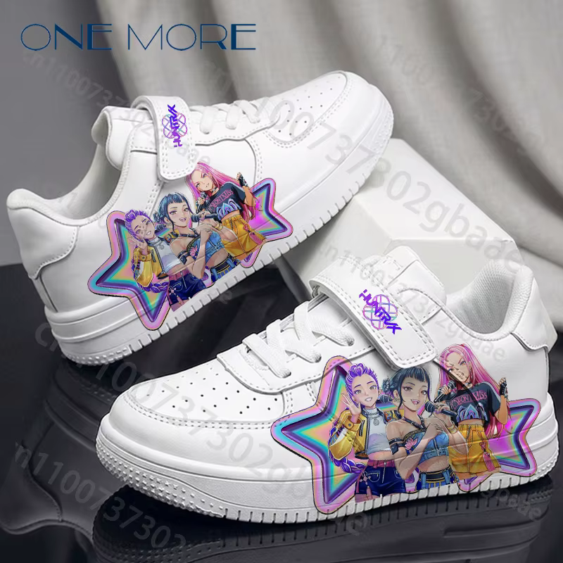 Chaussures blanches pour enfants, cadeau pour la fête des enfants, motif Kpop Girl Group imprimé, ba